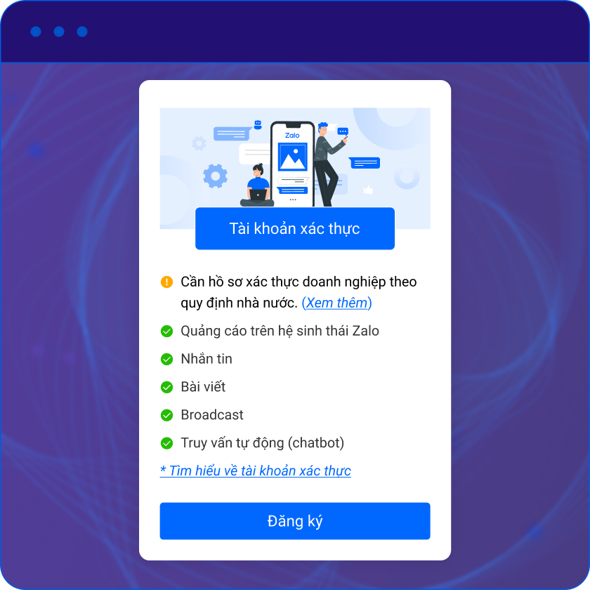 Zalo OA messaging screen