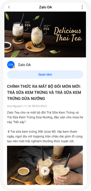 Zalo OA dashboard